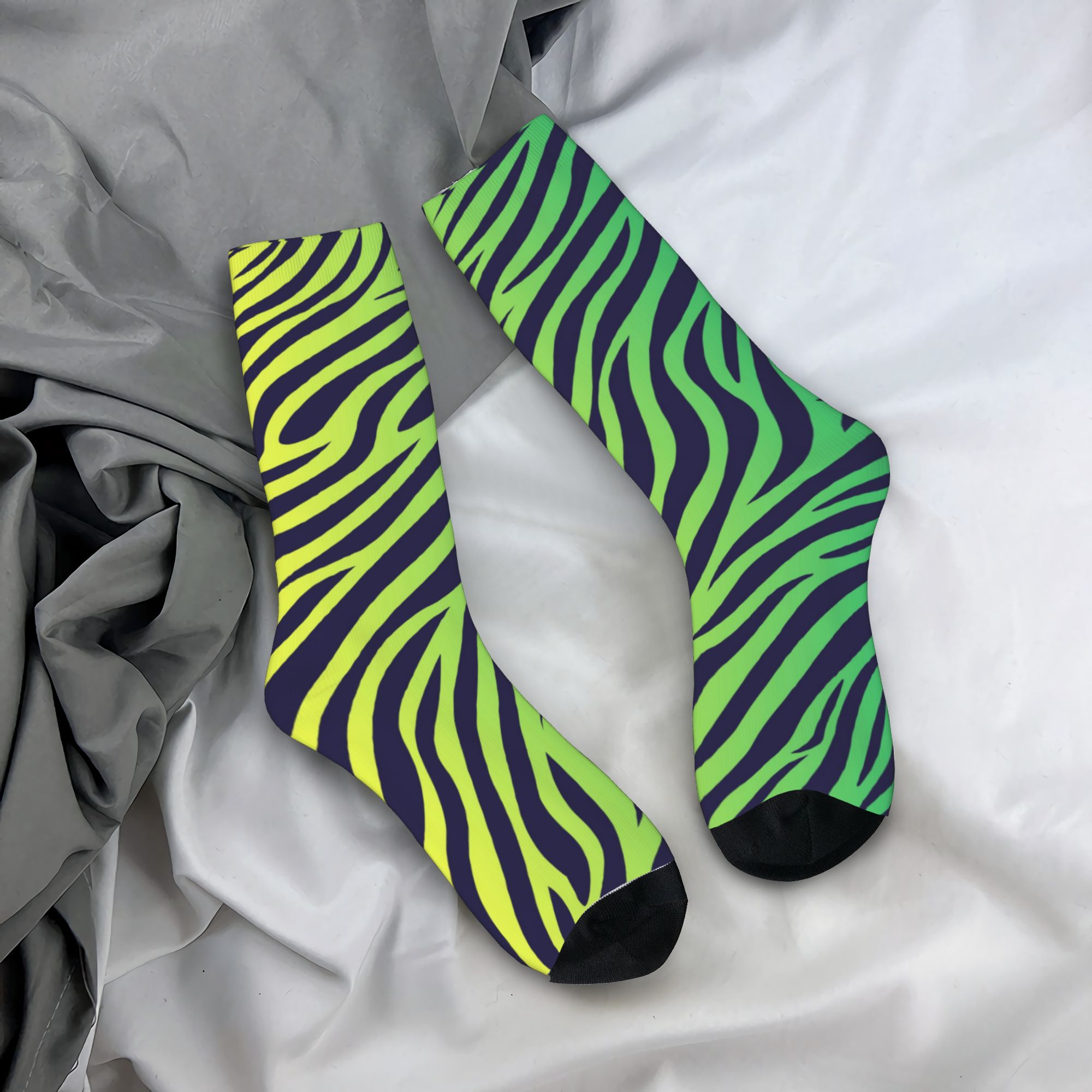 Dress Sock Men - Colorful Tiger Zebra Skin Pattern Dress