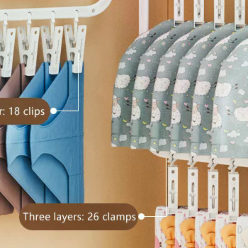 Sock Organizer Tray - Multi-clip Sock Drying Rack Multi-functional Removable