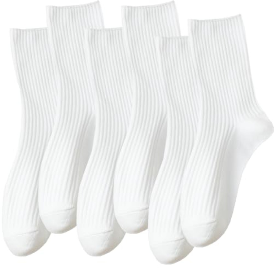 Cotton Crew Sock Pack - DOKUTOKU Womens Crew Socks Size 7-9