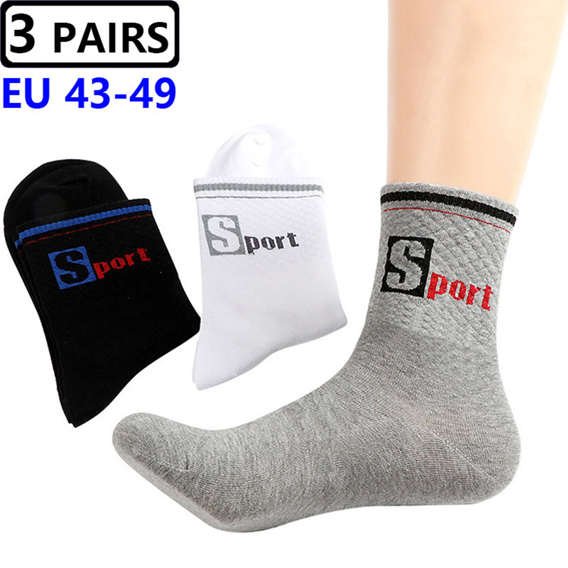 3 Pairs/Pack Big Large Socks E - Cotton Crew Sock Pack 리뷰 및 가격