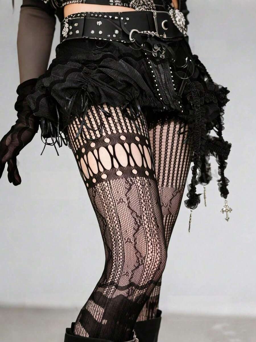 1pc Asymmetric Hollow Fishnet  - Fishnet Stocking Women 리뷰 및 가격