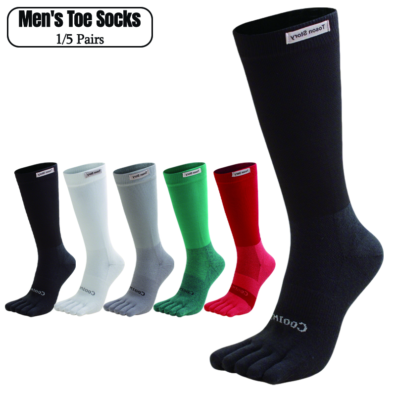 1/5 Pairs Men's High Crew Five - Toe Sock Split 리뷰 및 가격
