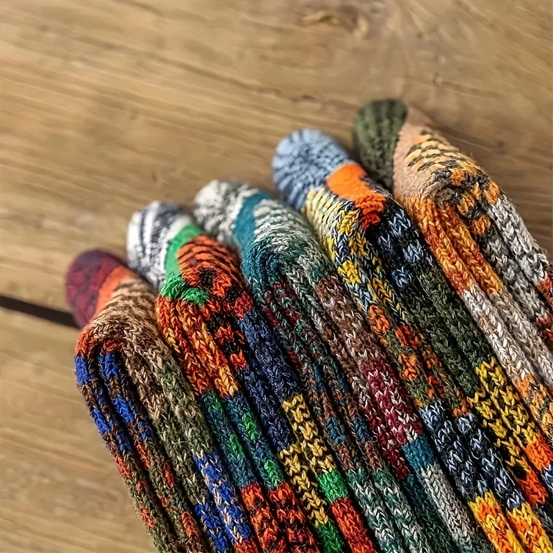 5 pairs of retro ethnic style  - Thermal Sock Winter 리뷰 및 가격