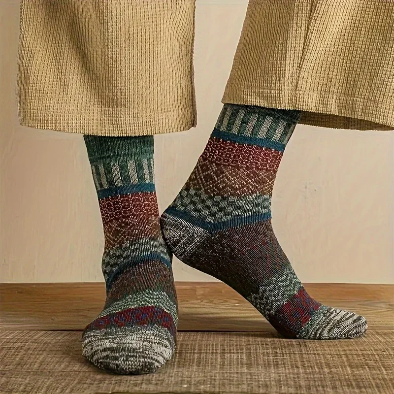5 pairs of retro ethnic style  - Thermal Sock Winter 리뷰 및 가격