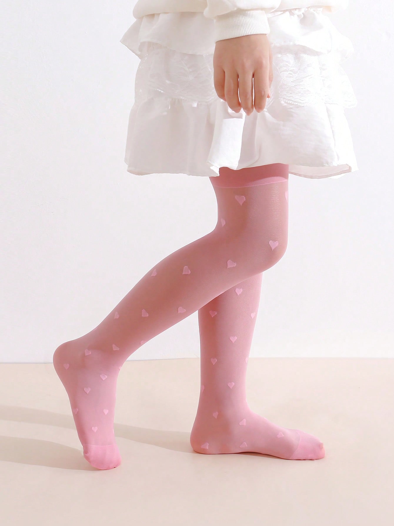 3Pcs Girls Heart Print Tights  - Tights Pantyhose Sheer 리뷰 및 가격