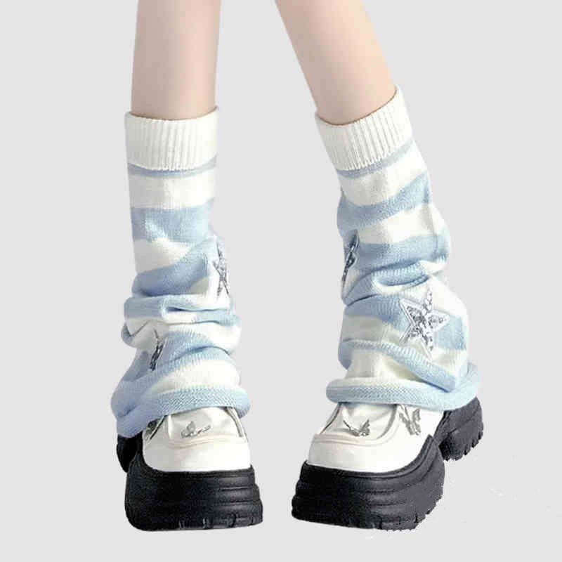 Y2K Striped Leg Warmers Star R - Boot Sock Slouchy 리뷰 및 가격