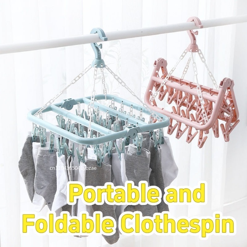 32 Clips Folding Clothes Dryer - Sock Organizer Tray 리뷰 및 가격