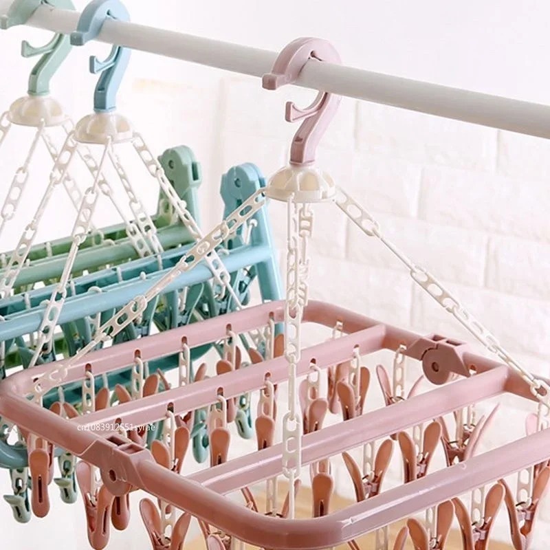 32 Clips Folding Clothes Dryer - Sock Organizer Tray 리뷰 및 가격