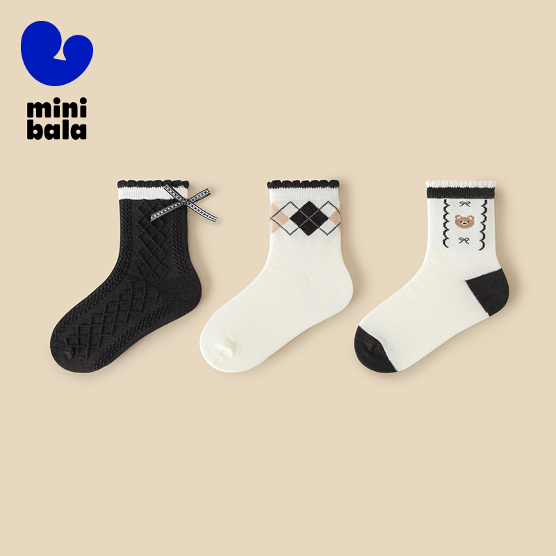 Mini Balabala Kids 3-Pack Sock - Cotton Crew Sock Pack 리뷰 및 가격