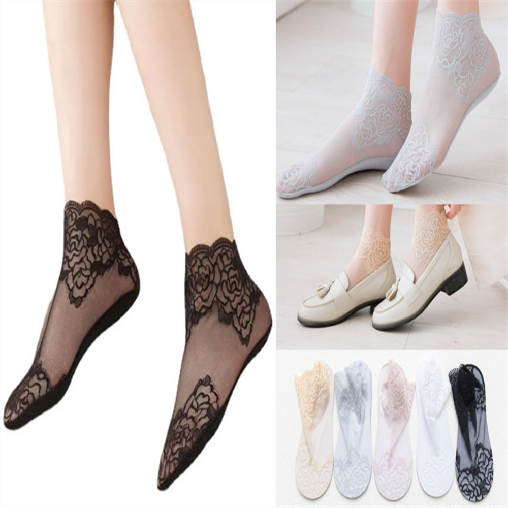 woman Lace rose thin socks Loa - Invisibility Sock Loafer 리뷰 및 가격