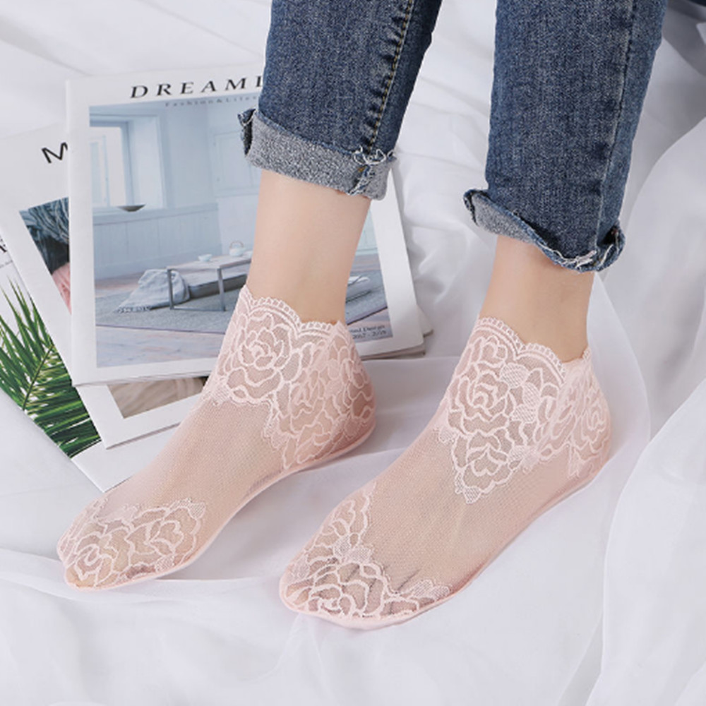woman Lace rose thin socks Loa - Invisibility Sock Loafer 리뷰 및 가격