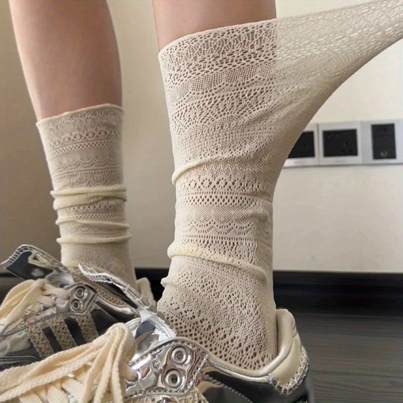 1/4 Pairs Women Lace Trimmed K - Knee High Sock Women 리뷰 및 가격