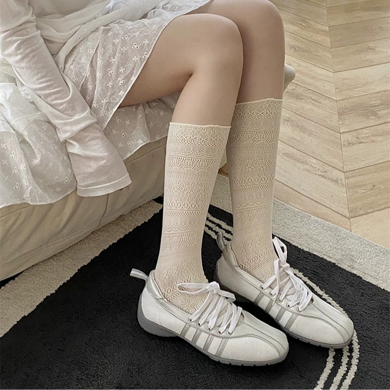 1/4 Pairs Women Lace Trimmed K - Knee High Sock Women 리뷰 및 가격