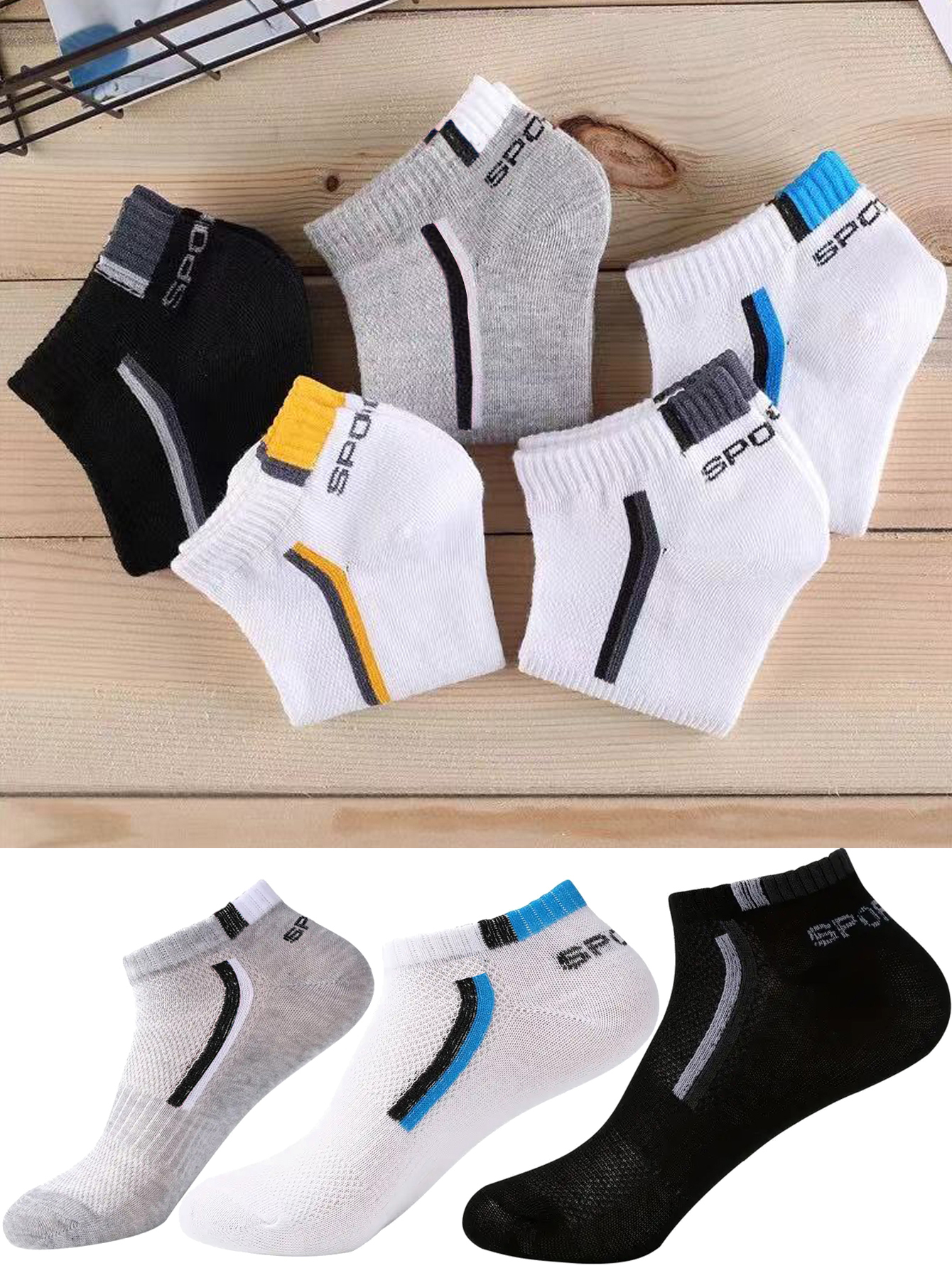5/40 Pairs Mens Ankle Boat Soc - Ankle Sock Low Cut 리뷰 및 가격