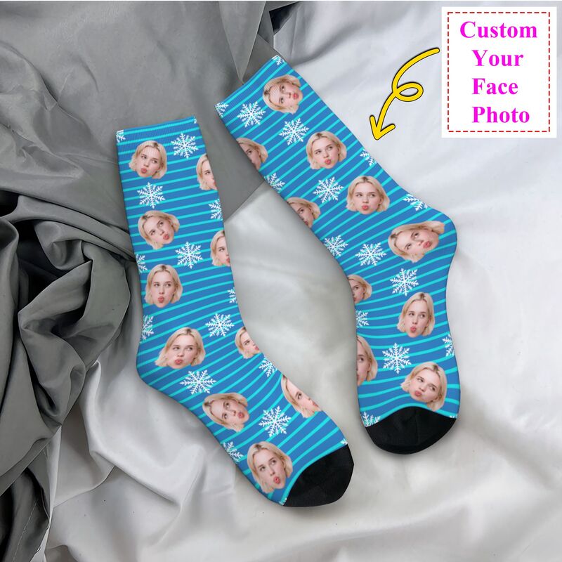 Christmas Face Photo Personali - Dress Sock Men 리뷰 및 가격
