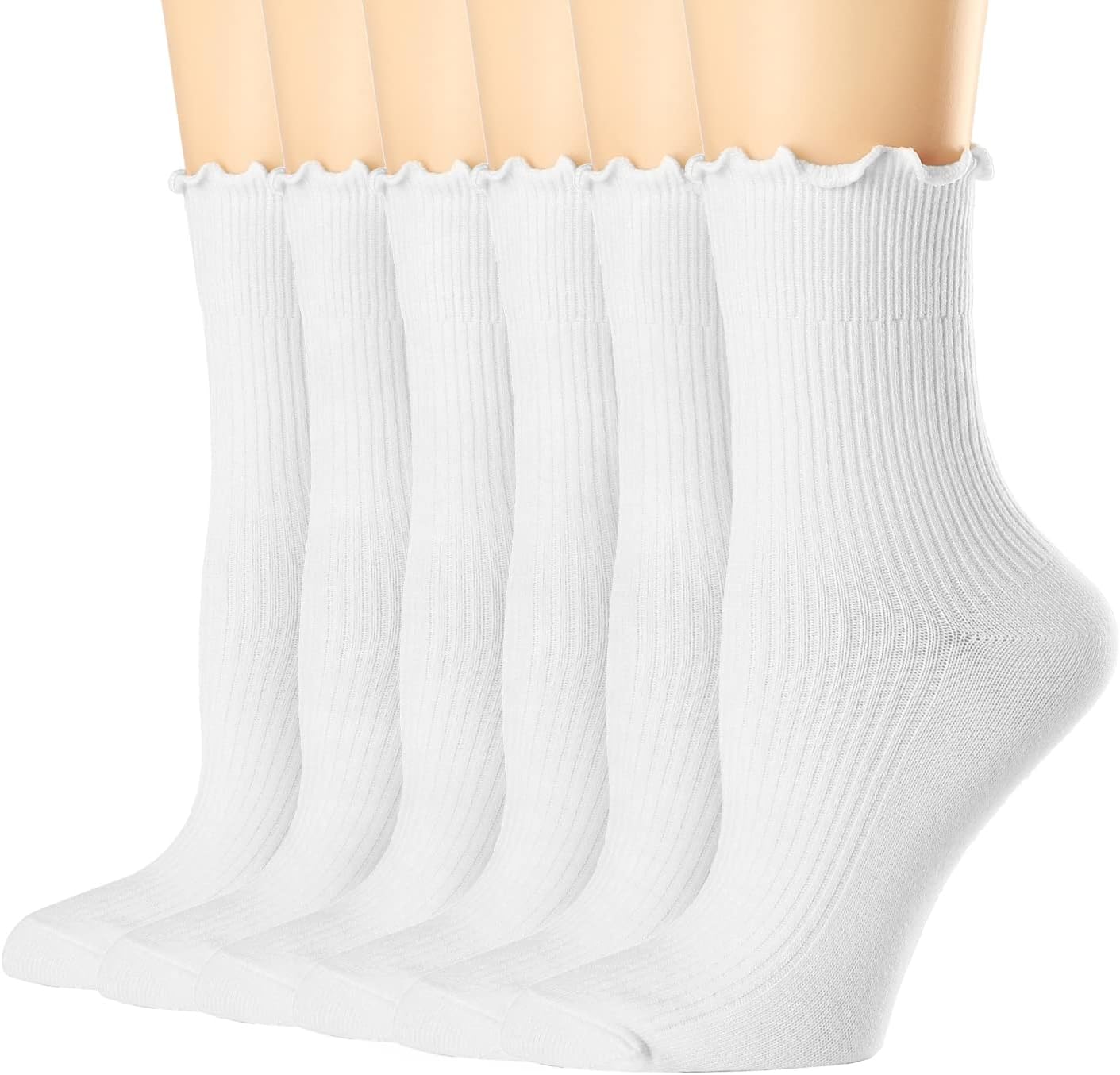 Women's Ruffle Turn-Cuff Casua - Cotton Crew Sock Pack 리뷰 및 가격