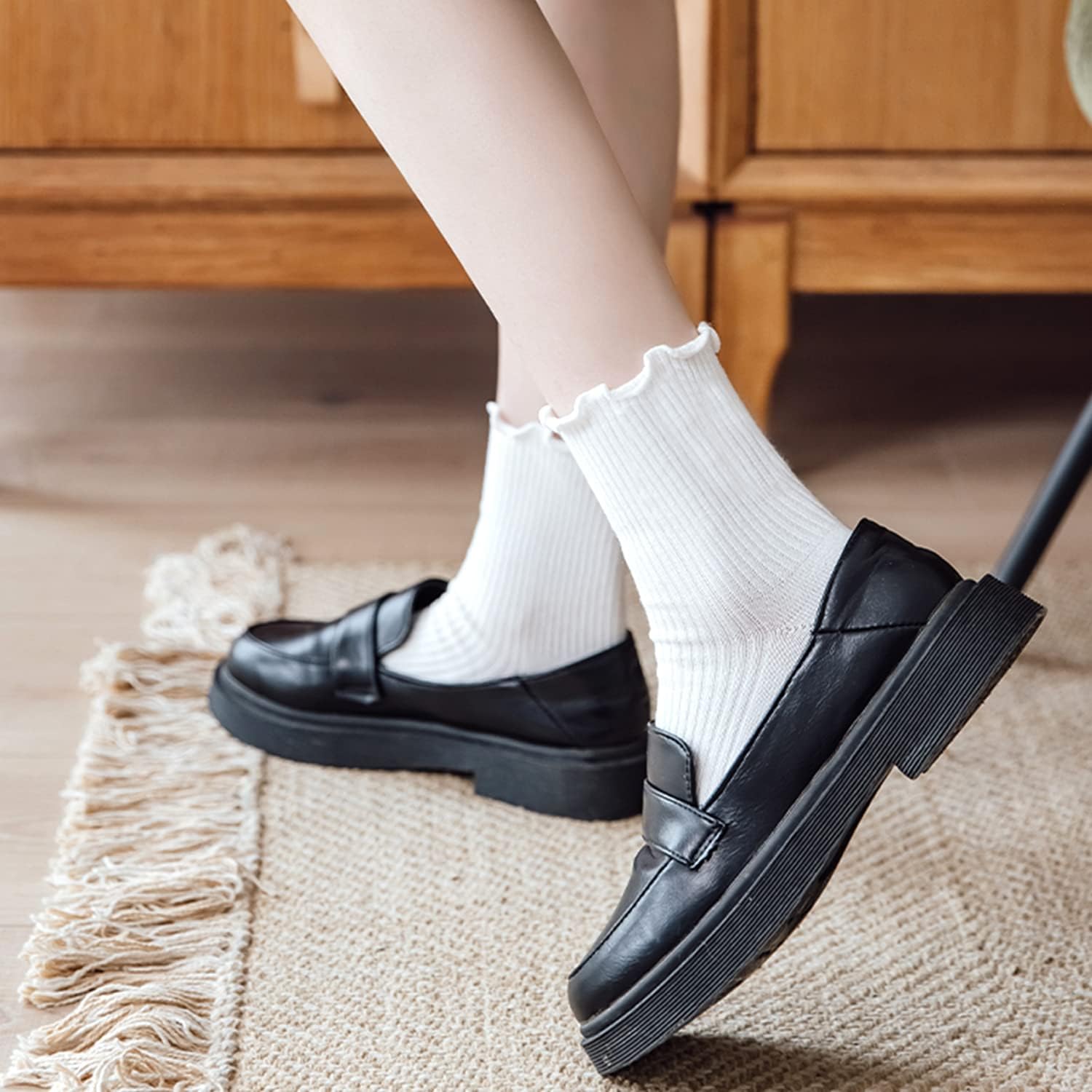 Women's Ruffle Turn-Cuff Casua - Cotton Crew Sock Pack 리뷰 및 가격