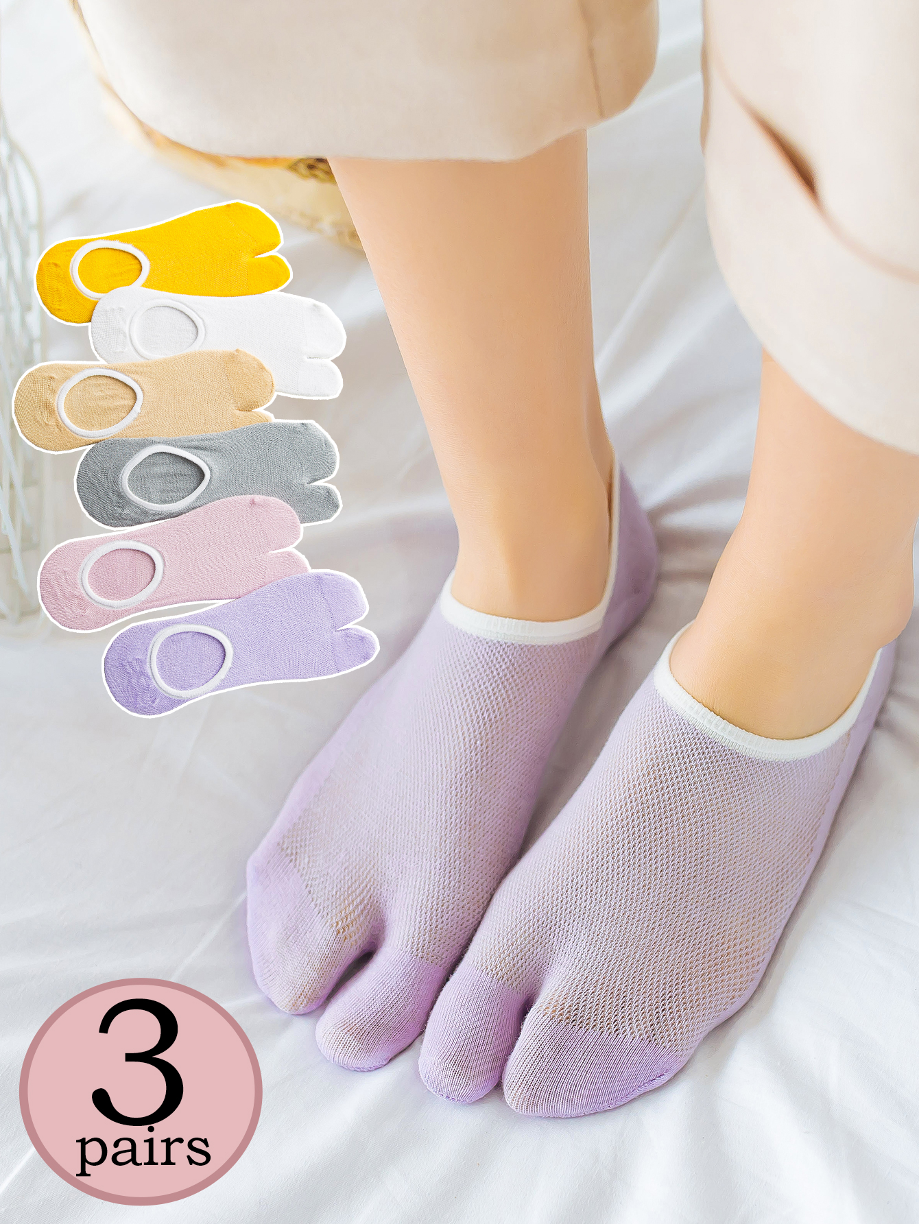 3 Pairs Women's Split-Toe Sock - Toe Sock Split 리뷰 및 가격
