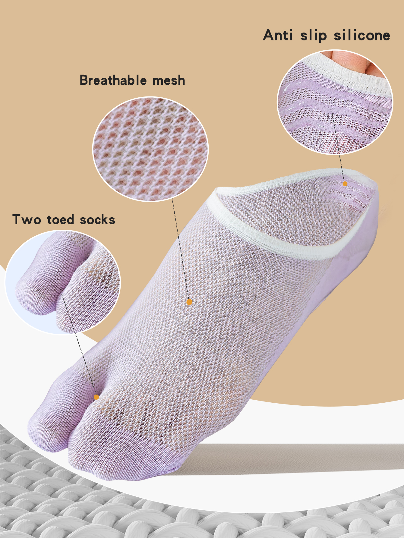 3 Pairs Women's Split-Toe Sock - Toe Sock Split 리뷰 및 가격