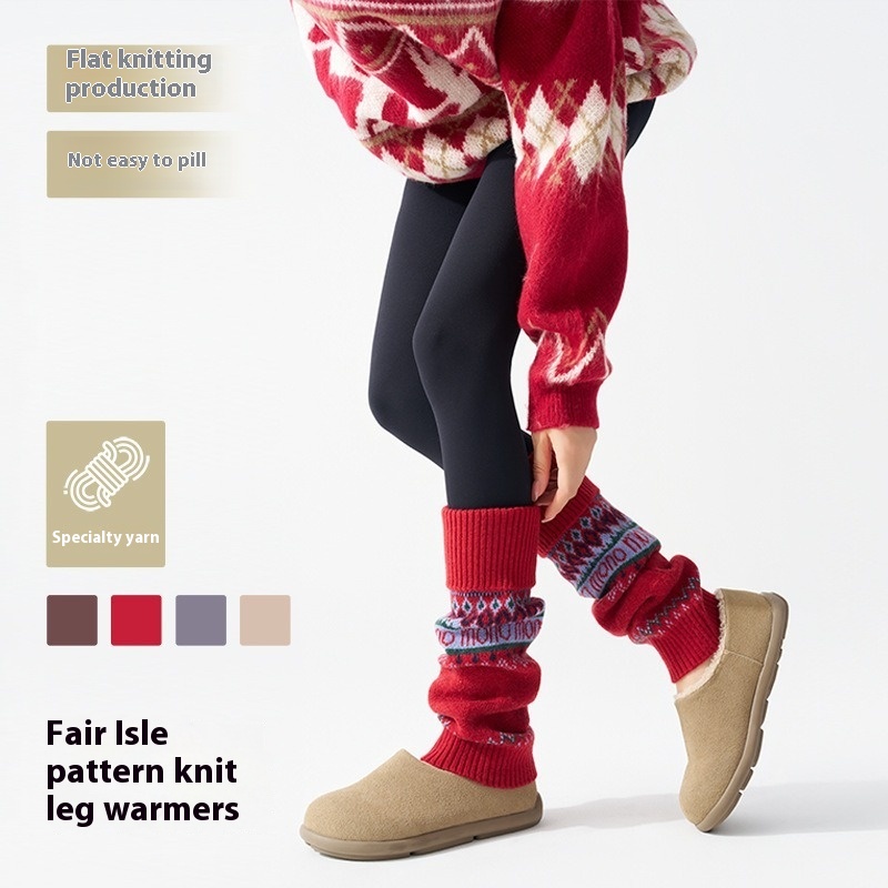 ​Fair Isle Knitted Leg Warmers - Boot Sock Slouchy 리뷰 및 가격