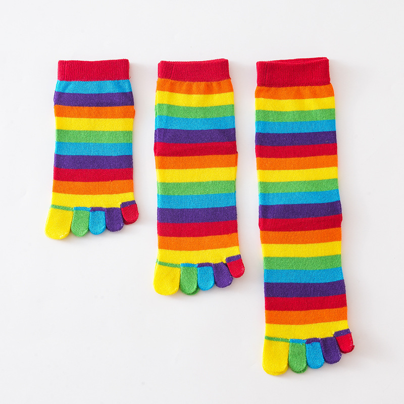 Women's Socks Rainbow Striped  - Toe Sock Split 리뷰 및 가격