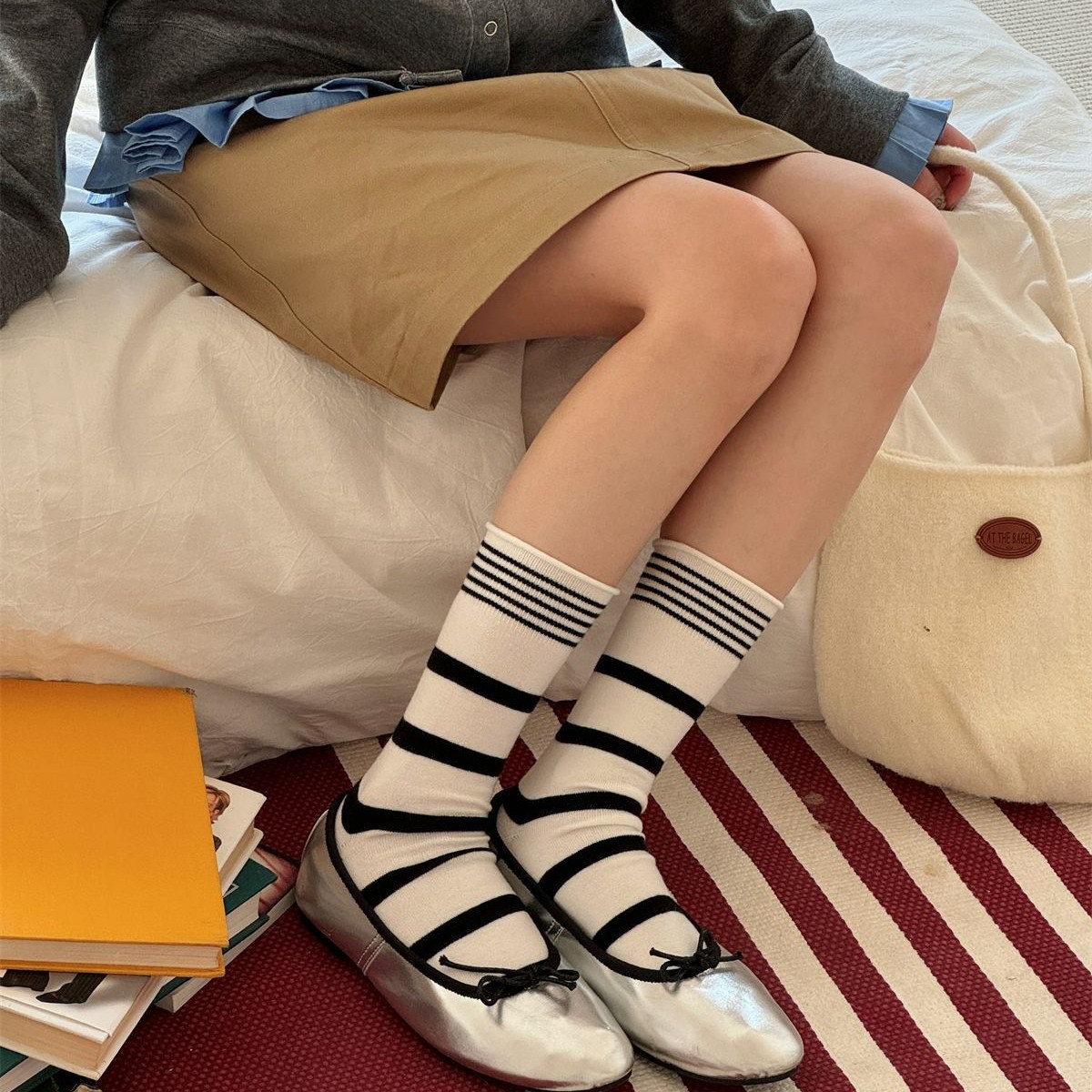 SP&CITY Korean Winter Striped  - Silk Sock Bamboo 리뷰 및 가격