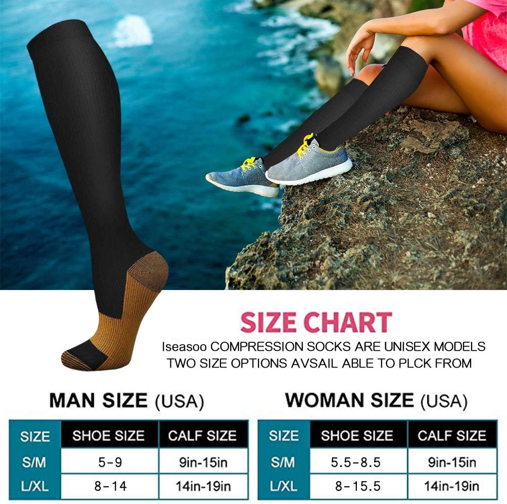 6 Pairs Solid Color Copper Com - Compression Sock Medical 리뷰 및 가격