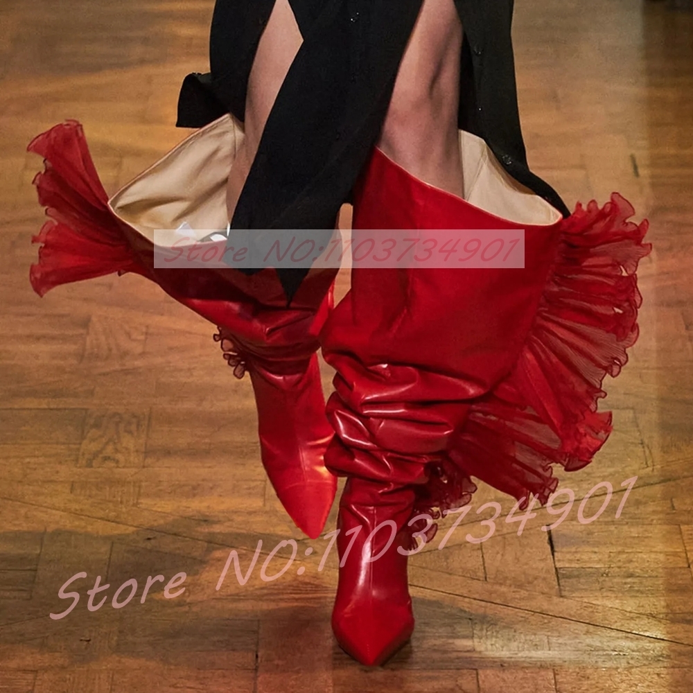 Ruffles Tulle Slouchy Sock Sty - Boot Sock Slouchy 리뷰 및 가격