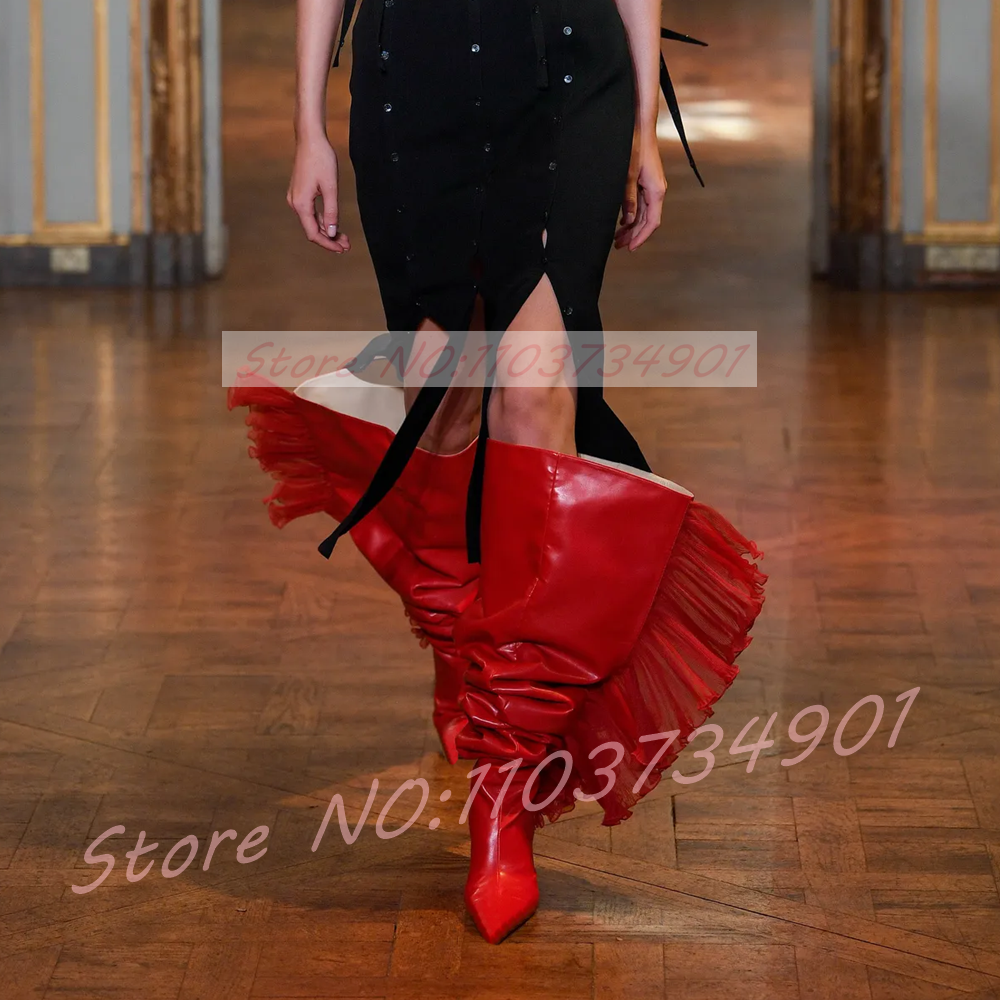 Ruffles Tulle Slouchy Sock Sty - Boot Sock Slouchy 리뷰 및 가격